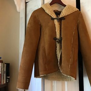 chelsea & theodore faux shearling coat